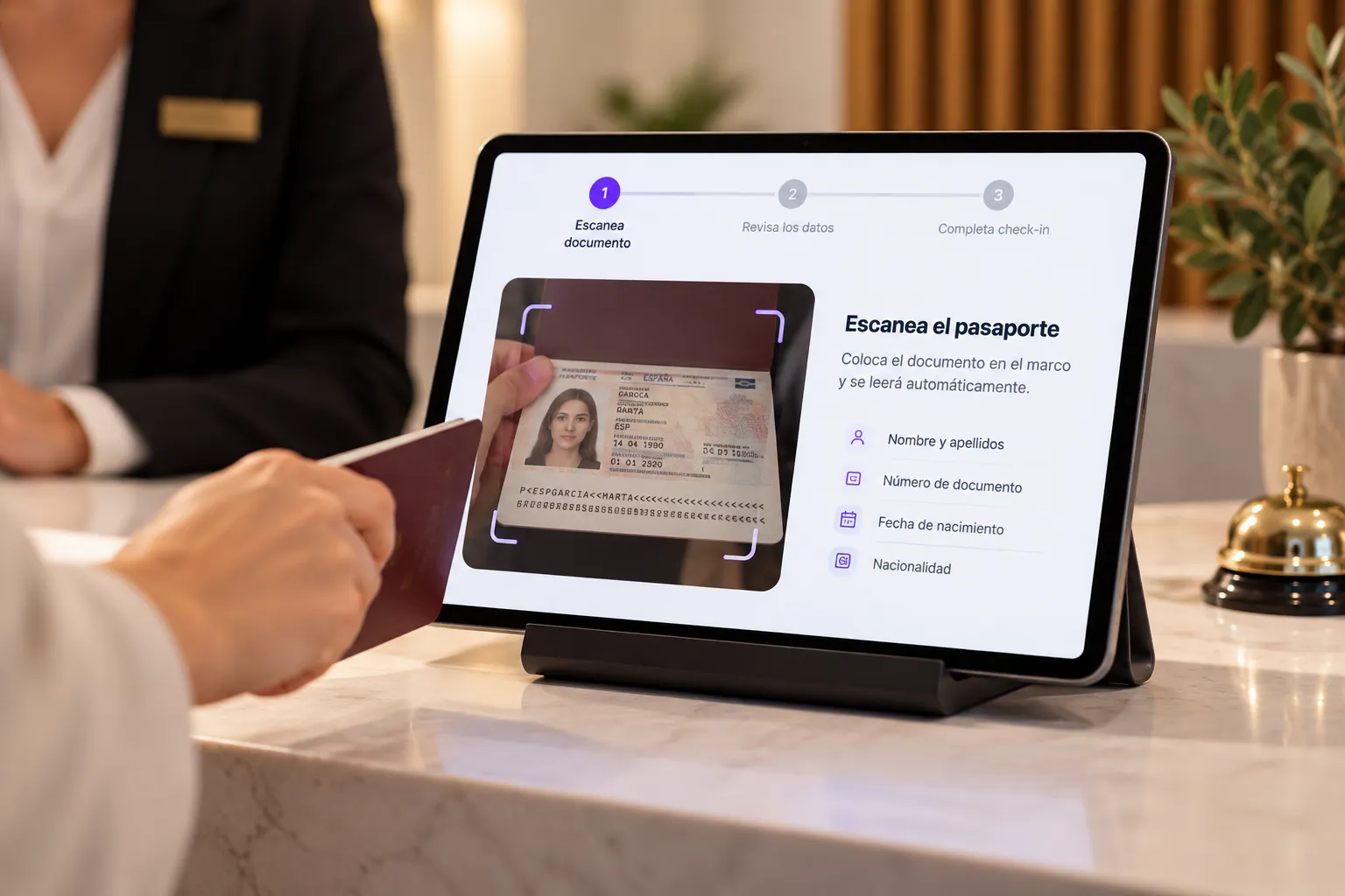 El huésped se registra desde su móvil