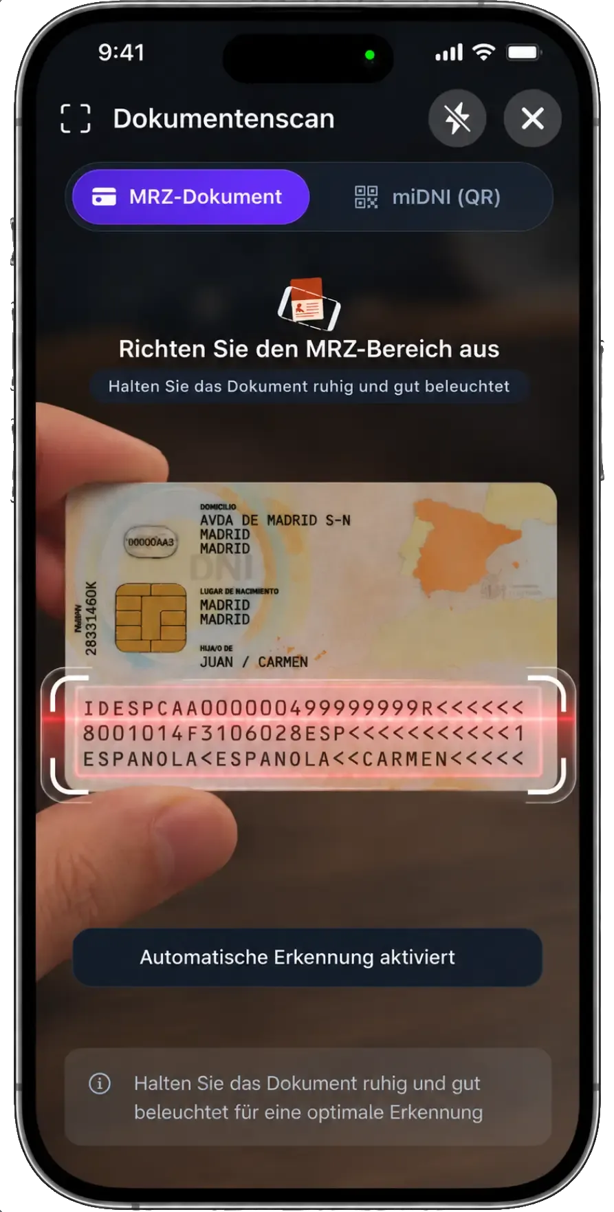 Ausweisdokumente scannen