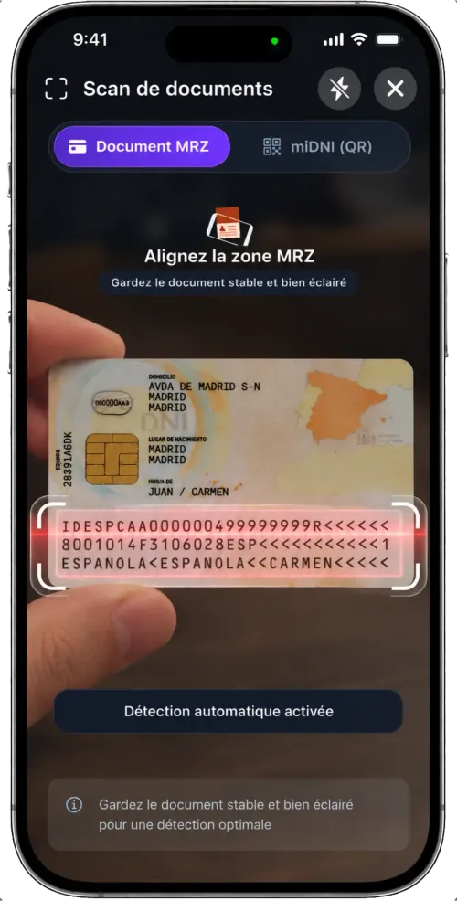 Aplicación de registro en teléfono móvil