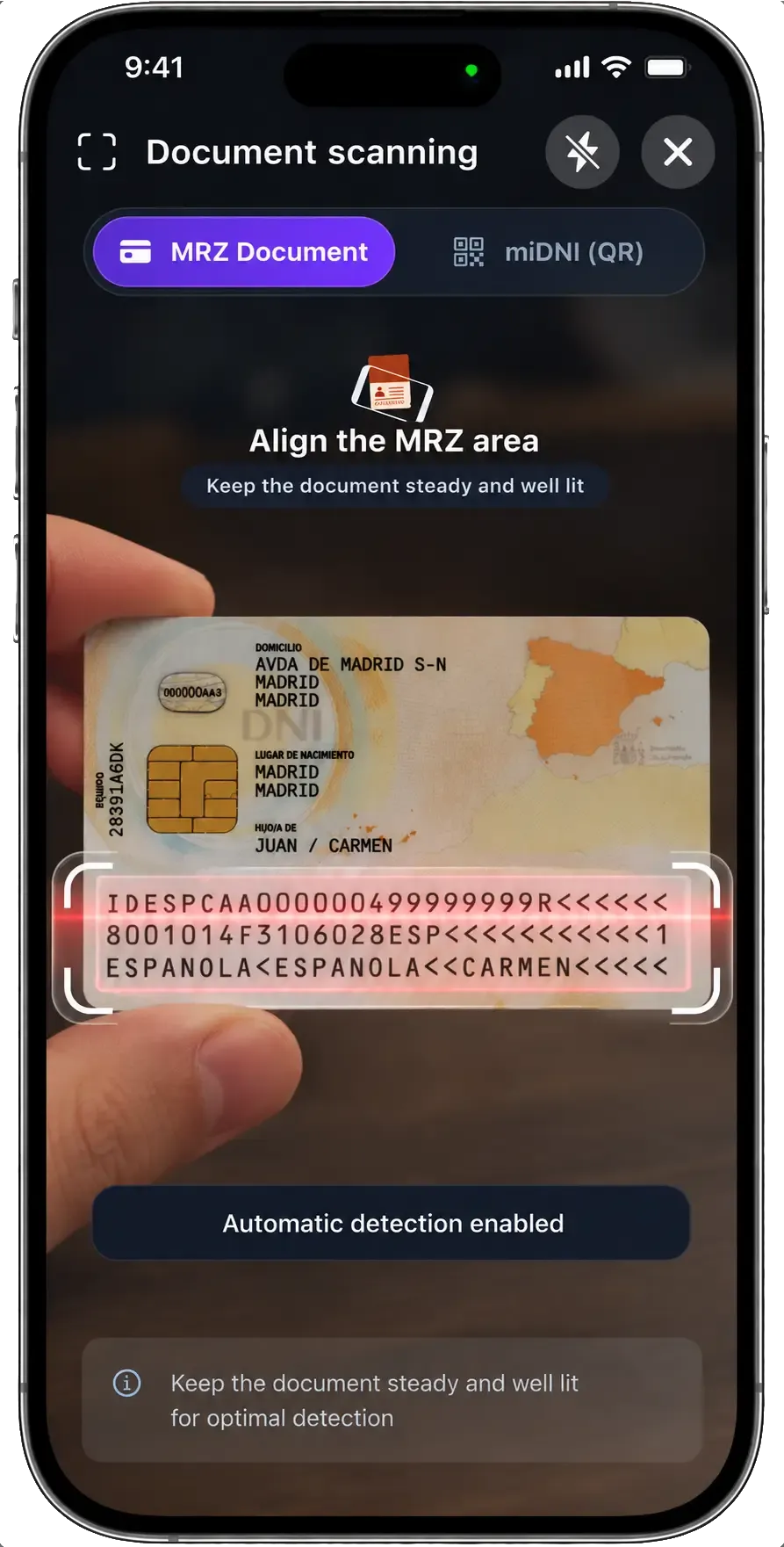 Scan identity documents
