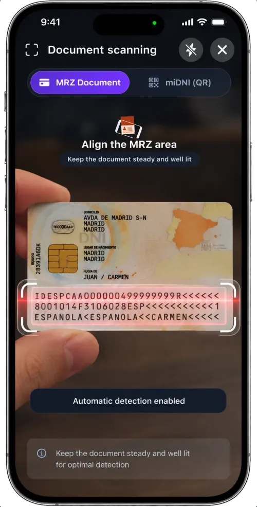 Aplicación de registro en teléfono móvil