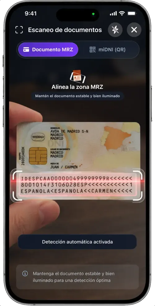 Aplicación de registro en teléfono móvil