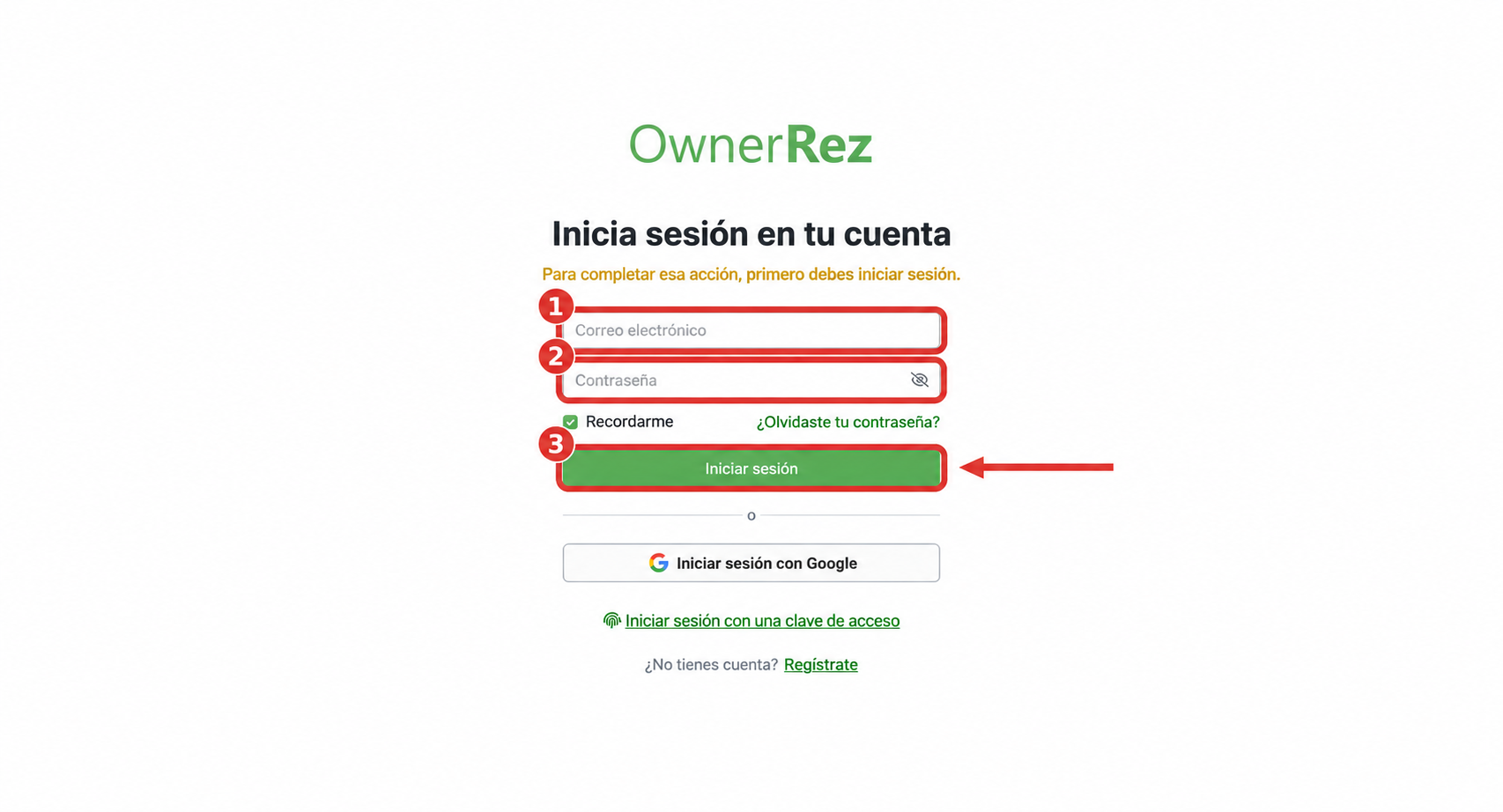 Accesso e autorizzazione OwnerRez