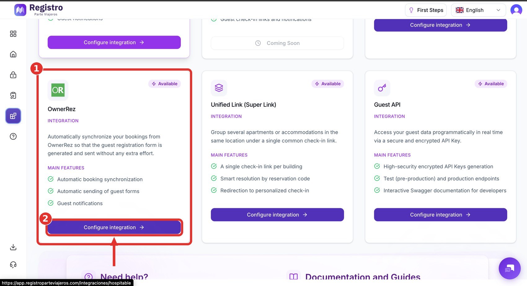 OwnerRez integration card