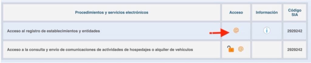 GUÍA: ¿CÓMO REGISTRARSE EN SES HOSPEDAJES Y AUTOMATIZAR EL ENVÍO DEL PARTE CON REGISTRO PARTE VIAJEROS? 1 Pulsa en Acceso al registro de establecimientos y entidades